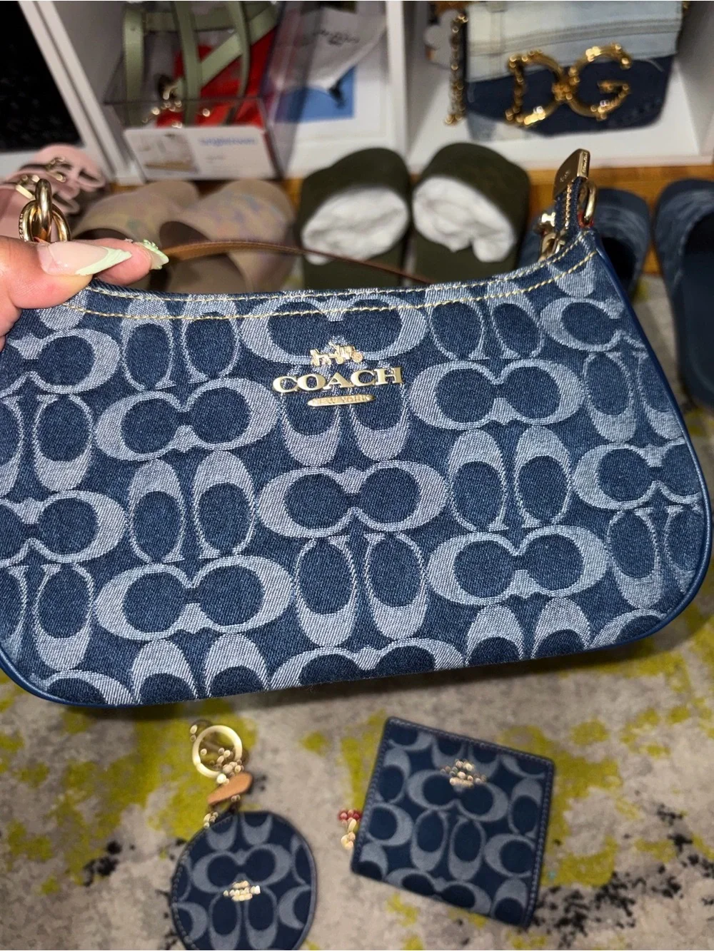 COACH Signature Teri Bag, Wallet & Coin Pouch Set - 🍒